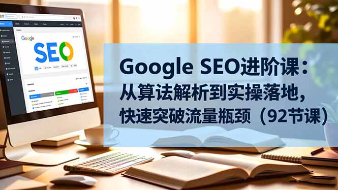 Google SEO进阶课：从算法解析到实操落地，快速突破流量瓶颈(92节课-九零网创