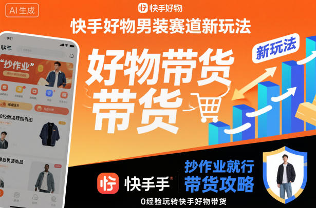 快手好物男装赛道新玩法，抄作业就行，0经验玩转快手好物带货-九零网创
