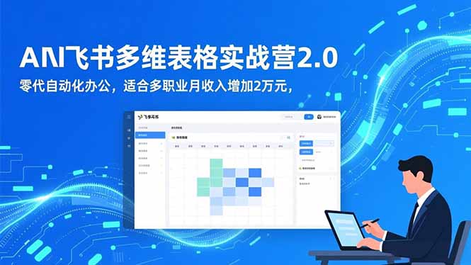 AI+飞书多维表格实战营2.0：零代码自动化办公，适合多职业月收入增加2万元-九零网创