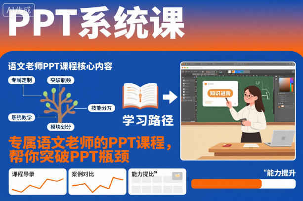 PPT系统课，专属语文老师的PPT课程，帮你突破PPT瓶颈-九零网创