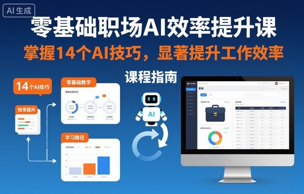 零基础职场AI效率提升课，掌握14个AI技巧，显著提升工作效率-九零网创