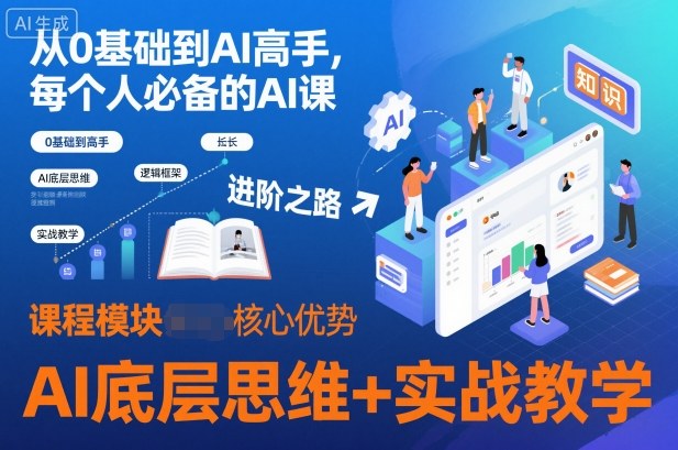 从0基础到AI高手，每个人必备的AI课，AI底层思维+实战教学-九零网创