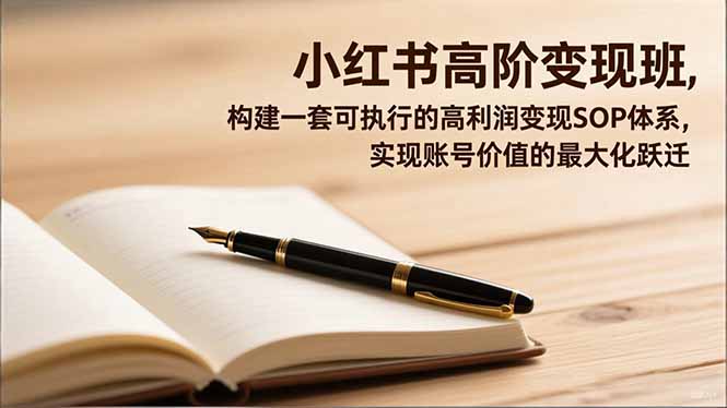 小红书高阶变现班，构建一套可执行的高利润变现SOP体系，实现账号价值的最大化跃迁-九零网创