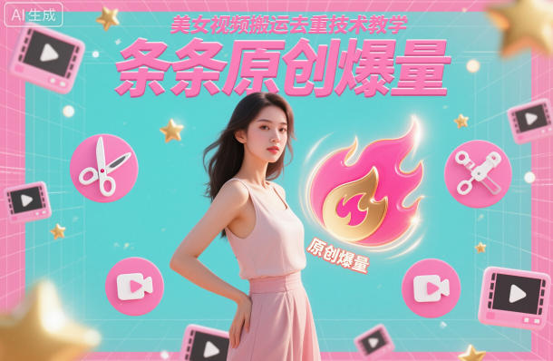 美女视频搬运去重技术教学，条条原创爆量-九零网创