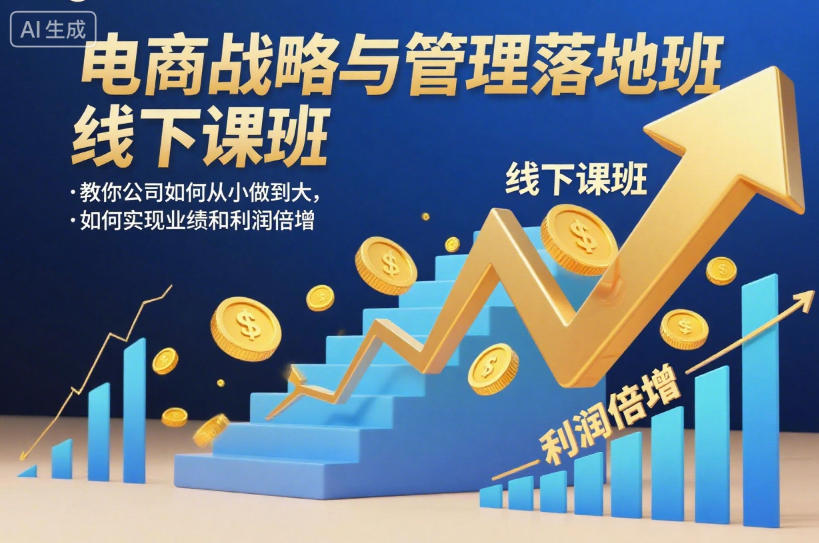 电商战略与管理落地班线下课，教你公司如何从小做到大，如何实现业绩和利润倍增【录音】-九零网创