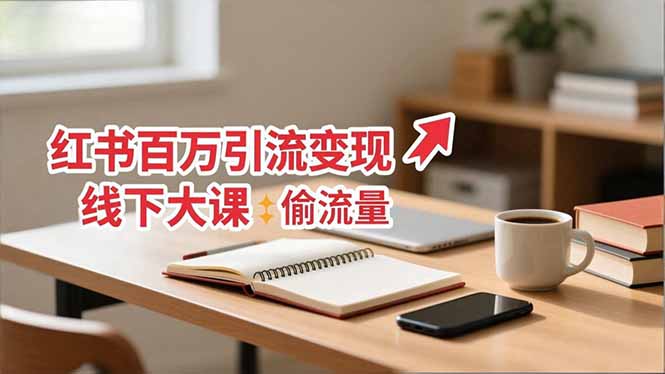 小红书百万引流变现-11月线下大课：分享从0到百万引流路径，手把手教偷流量、拿结果-九零网创