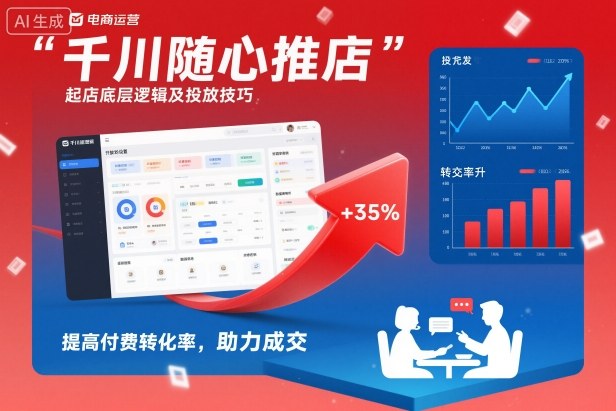 千川随心推起店底层逻辑及投放技巧,提高付费转化率,助力成交-九零网创