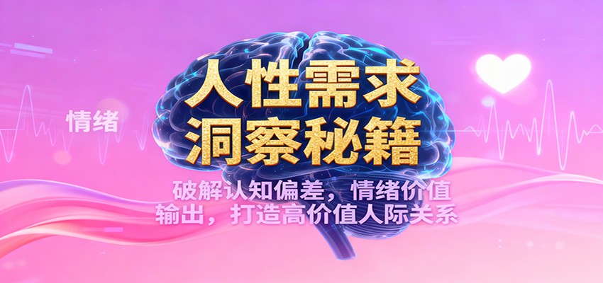 人性需求洞察秘籍，破解认知偏差，情绪价值输出，打造高价值人际关系-九零网创