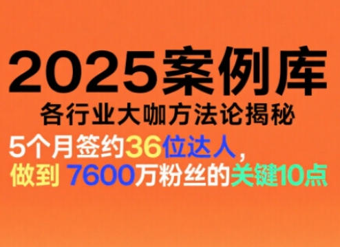 2025案例库，收录各行业大咖的方法论，各行业大咖方法论揭秘-九零网创