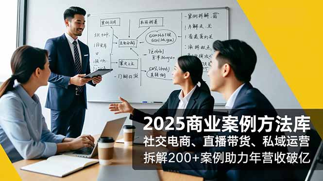 2025商业案例方法库,社交电商、直播带货、私域运营,拆解200+案例助力年营收破亿-九零网创