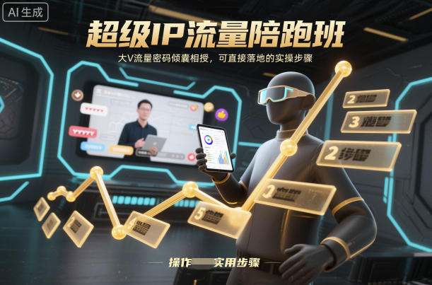 超级IP流量陪跑班，大V流量密码倾囊相授，可直接落地的实操步骤-九零网创
