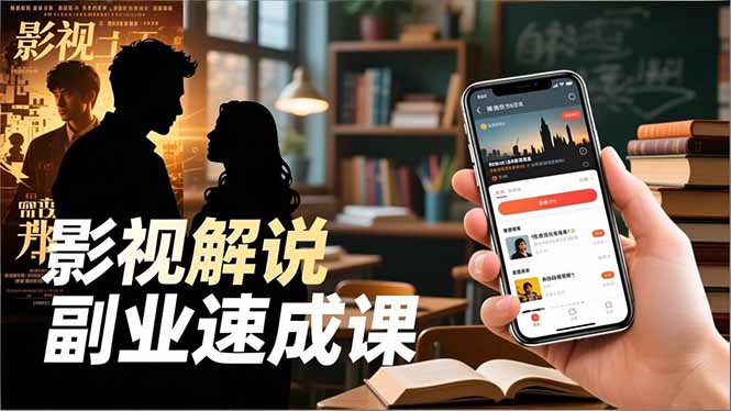 Tk影视解说副业速成课，软件安装、全流程实操、爆款预设，新手两周变现-九零网创