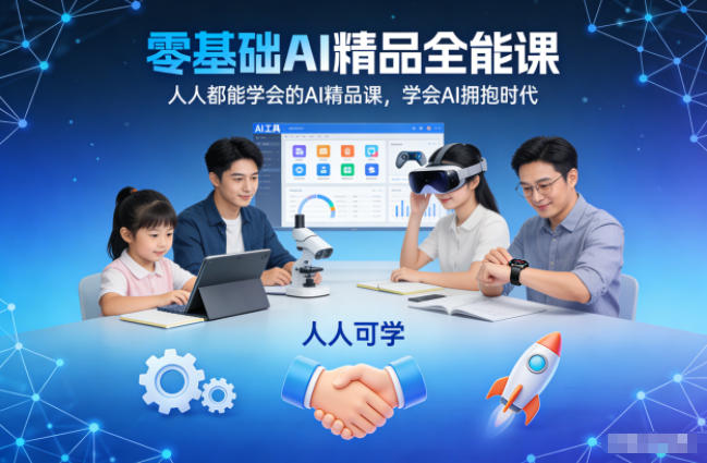 零基础AI精品全能课,人人都能学会的AI精品课,学会AI拥抱时代-九零网创