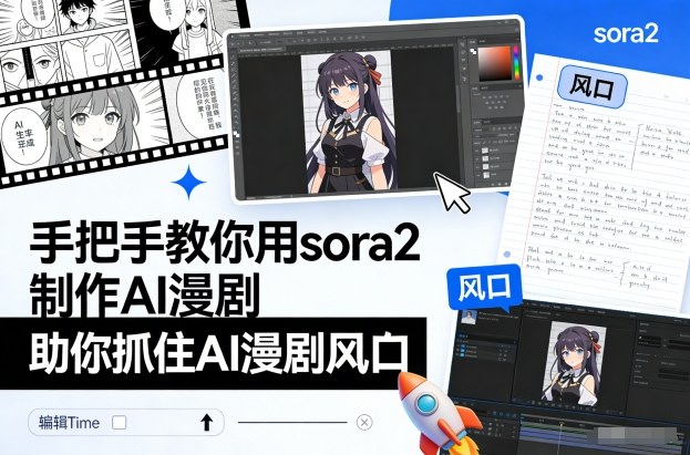 手把手教你用sora2制作AI漫剧，助你抓住AI漫剧风口-九零网创