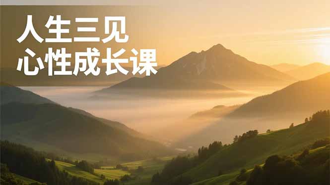 人生三见心性成长课，见天地众生自己，搞透人性安顿身心，活出清晰自我，内在富足无价-九零网创
