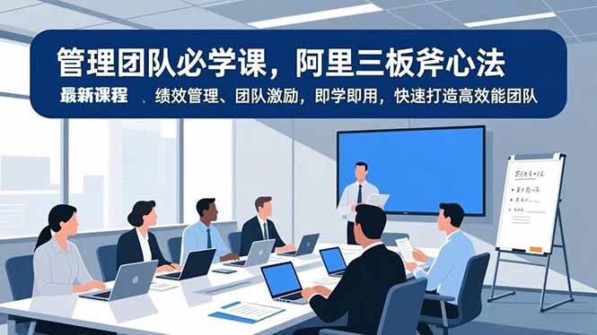 管理团队必学课，阿里三板斧心法、绩效管理、团队激励，即学即用，快速打造高效能团队-九零网创