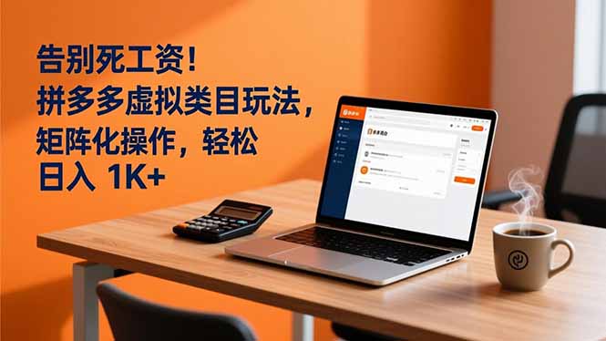 告别死工资！拼多多虚拟类目玩法，矩阵化操作，轻松日入 1K+-九零网创