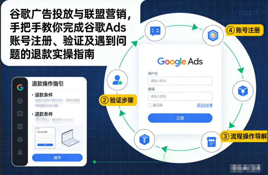 谷歌广告投放与联盟营销，手把手教你完成谷歌Ads账号注册、验证及遇到问题的退款实操指南-九零网创