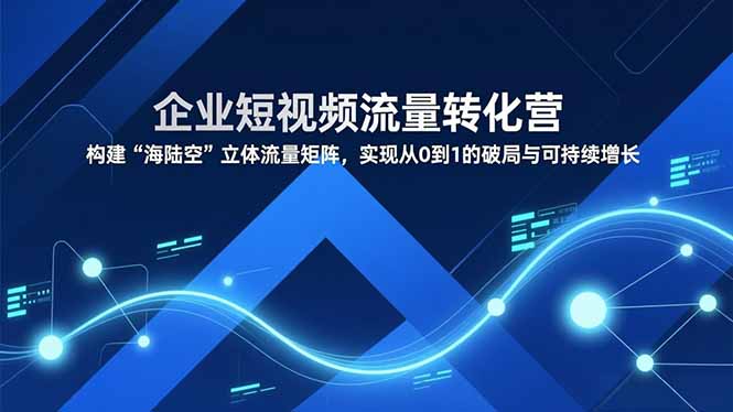 企业短视频流量转化营，构建“海陆空”立体流量矩阵，实现从0到1的破局与可持续增长-九零网创