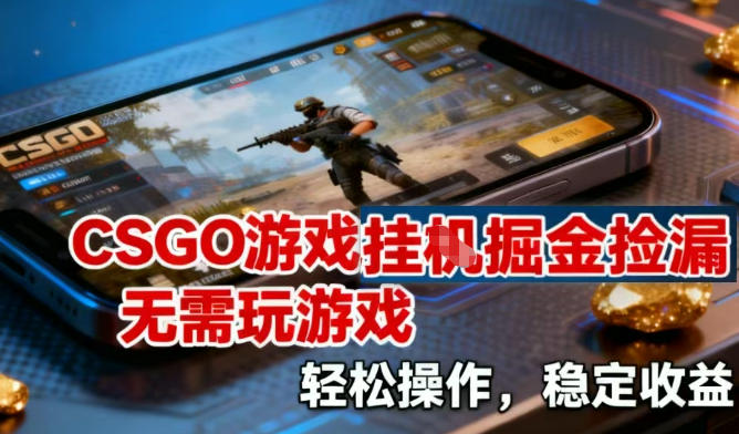 CSGO游戏挂G掘金捡漏，不需要玩游戏，操作简单，收益稳定【揭秘】-九零网创