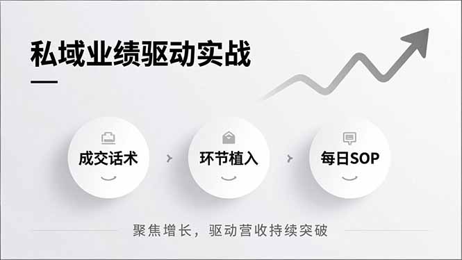 私域业绩驱动实战，成交话术、环节植入、每日SOP，聚焦增长，驱动营收持续突破-九零网创