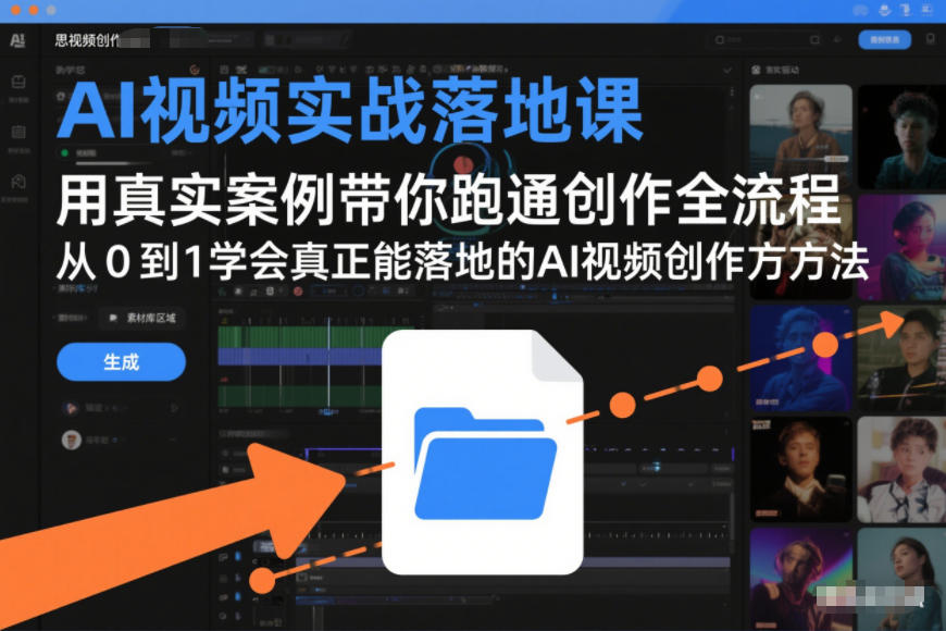 AI视频实战落地课，用真实案例带你跑通创作全流程，从0到1学会真正能落地的AI视频创作方法-九零网创