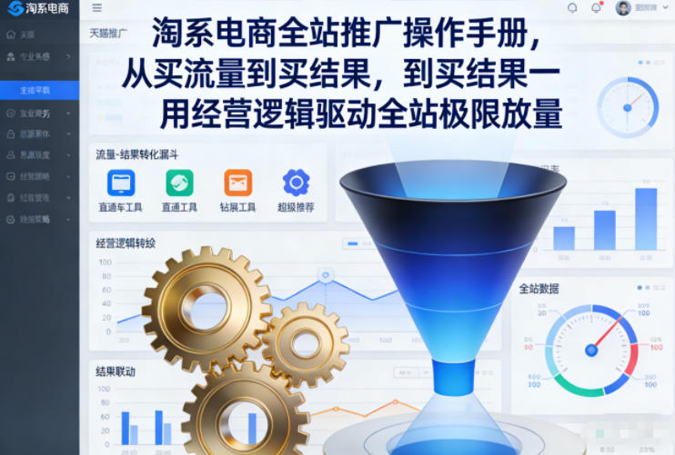 淘系电商全站推广操作手册，从买流量到买结果一用经营逻辑驱动全站极限放量-九零网创