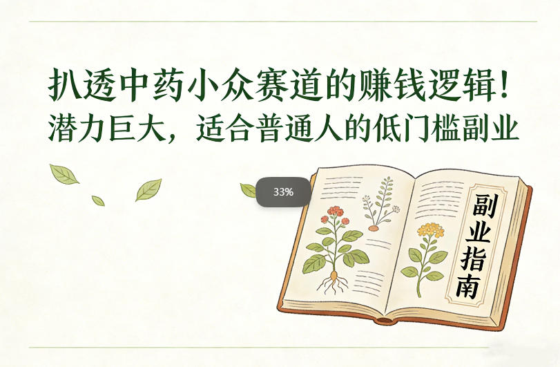 扒透中药小众赛道的賺米逻辑，潜力巨大，适合普通人的低门槛副业-九零网创