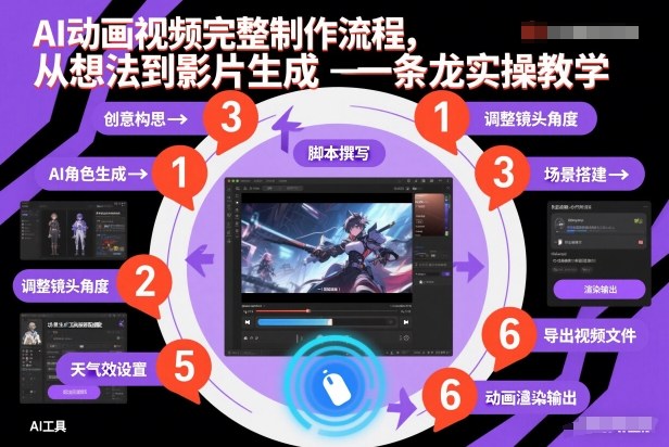 AI动画视频完整制作流程，从想法到影片生成一条龙实操教学-九零网创