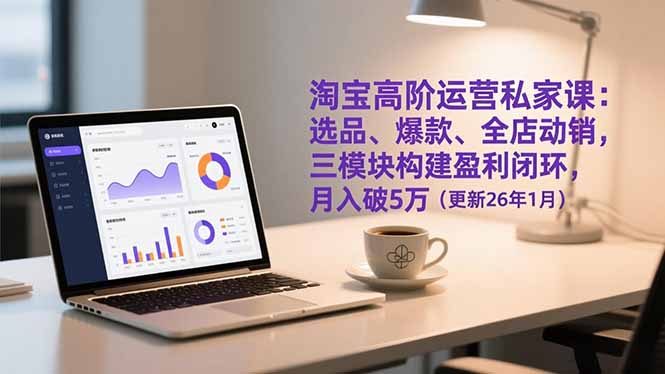 淘宝高阶运营私家课：选品、爆款、全店动销，三模块构建盈利闭环，月入破5万(更新26年1月-九零网创