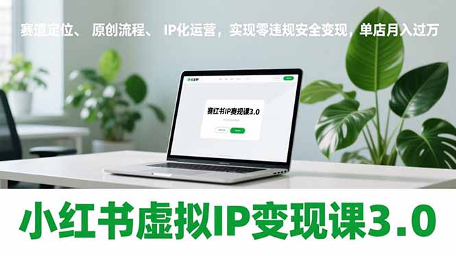 小红书虚拟IP变现课3.0，赛道定位、原创流程、IP化运营，实现零违规安全变现，单店月入过万-九零网创