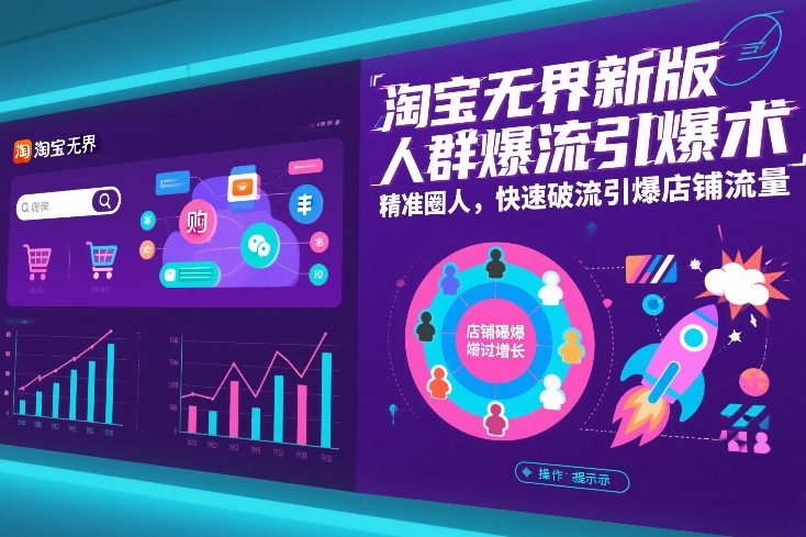 淘宝无界新版人群爆流引爆术，精准圈人，快速破流引爆店铺流量-九零网创