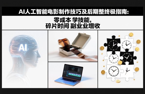 AI人工智能电影制作技巧及后期完整终极指南：零成本学技能，碎片时间副业增收-九零网创