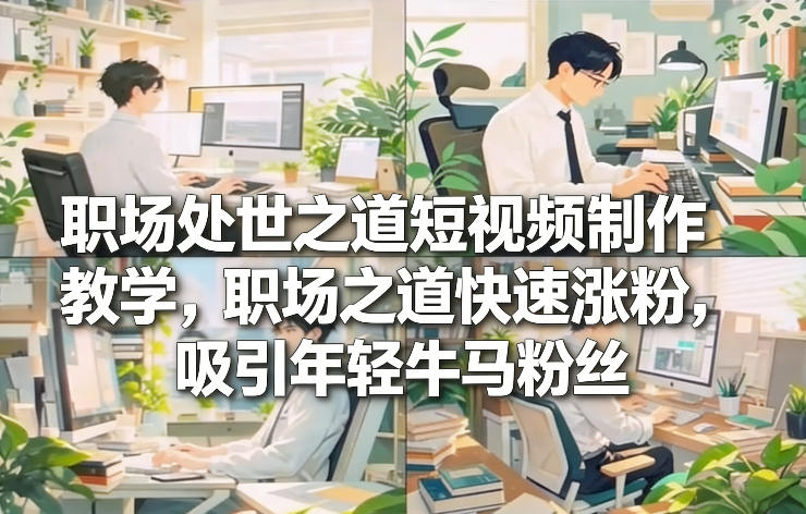 职场处世之道短视频制作教学，职场之道快速涨粉，吸引年轻牛马粉丝-九零网创