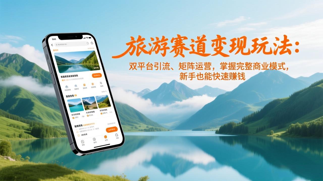 旅游赛道变现玩法：双平台引流、矩阵运营，掌握完整商业模式，新手也能快速赚钱-九零网创