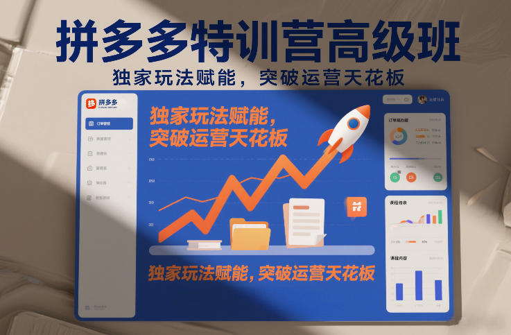 拼多多特训营高阶班，独家玩法赋能，突破运营天花板(更新26年1月)-九零网创