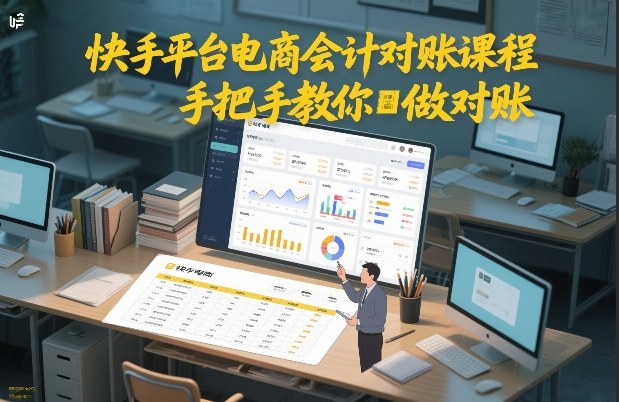 快手平台电商会计对账课程，手把手教你做对账-九零网创