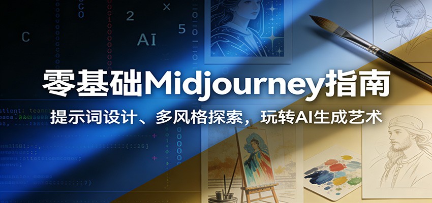 零基础Midjourney指南：提示词设计、多风格探索，玩转AI生成艺术-九零网创