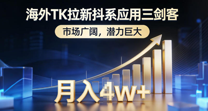 海外TK拉新抖系应用三剑客，市场广阔，潜力巨大，月入1w+-九零网创