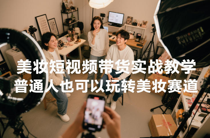 美妆短视频带货实战教学，普通人也可以玩转美妆赛道-九零网创
