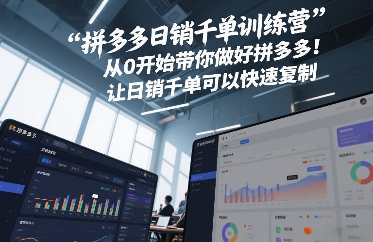 拼多多日销千单训练营,从0开始带你做好拼多多,让日销千单可以快速复制(更新26年1月)-九零网创