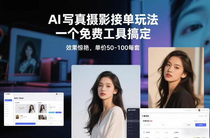 AI写真摄影接单玩法，一个免费工具搞定，效果惊艳，单价50-100每套-九零网创