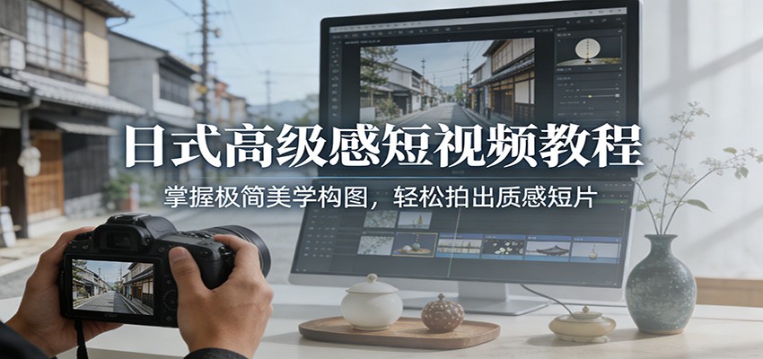 日式高级感短视频教程:掌握极简美学构图,轻松拍出质感短片-九零网创