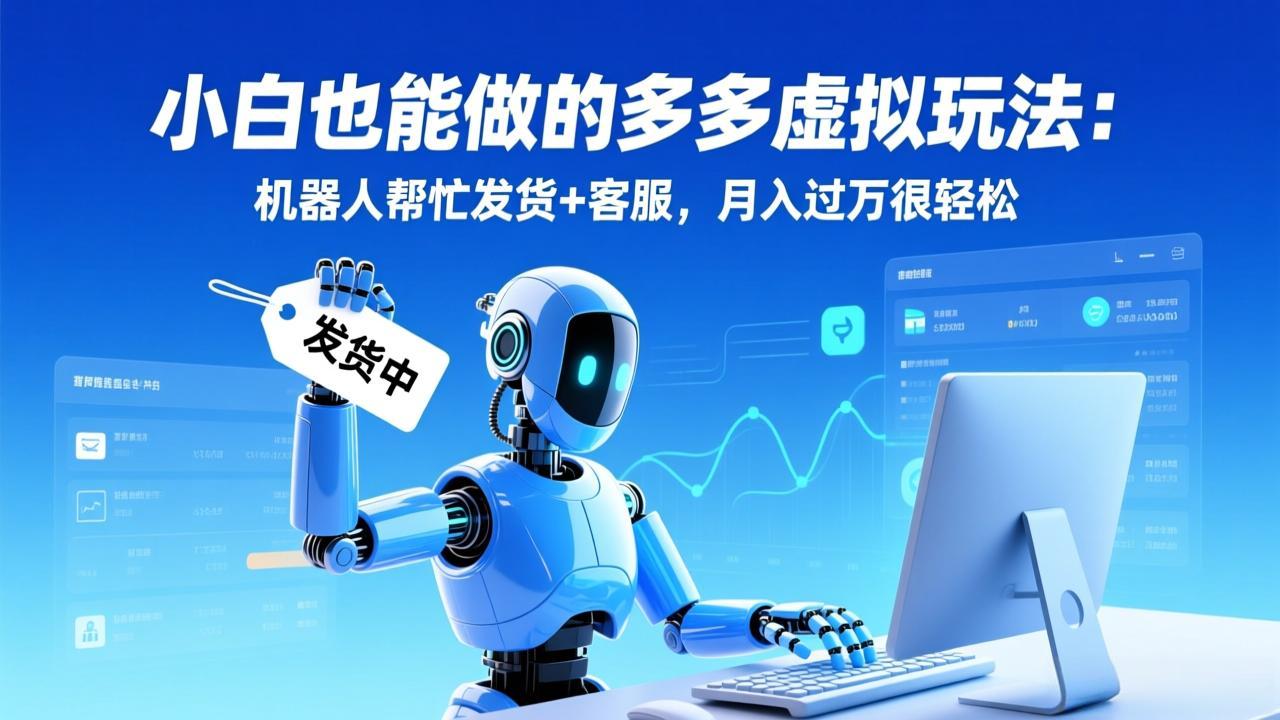小白也能做的多多虚拟玩法:机器人帮忙发货+客服,月入过万很轻松-九零网创