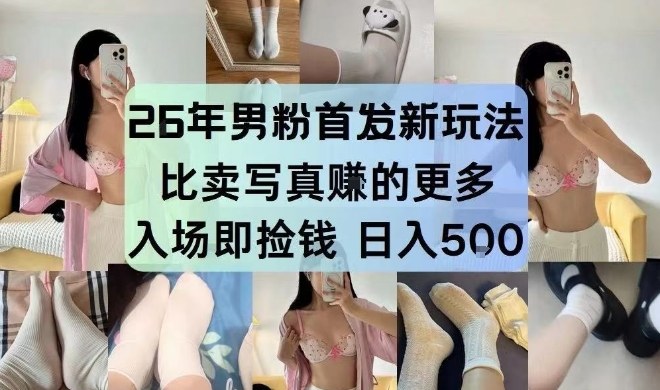 26年男粉首发最新3.0玩法，独此一家，比卖写真賺的更多，入场即捡钱，日入5张【揭秘】-九零网创