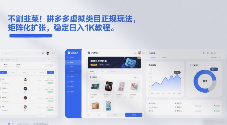 不割韭菜！拼多多虚拟类目正规玩法，矩阵化扩张，稳定日入1K教程【揭秘】-九零网创