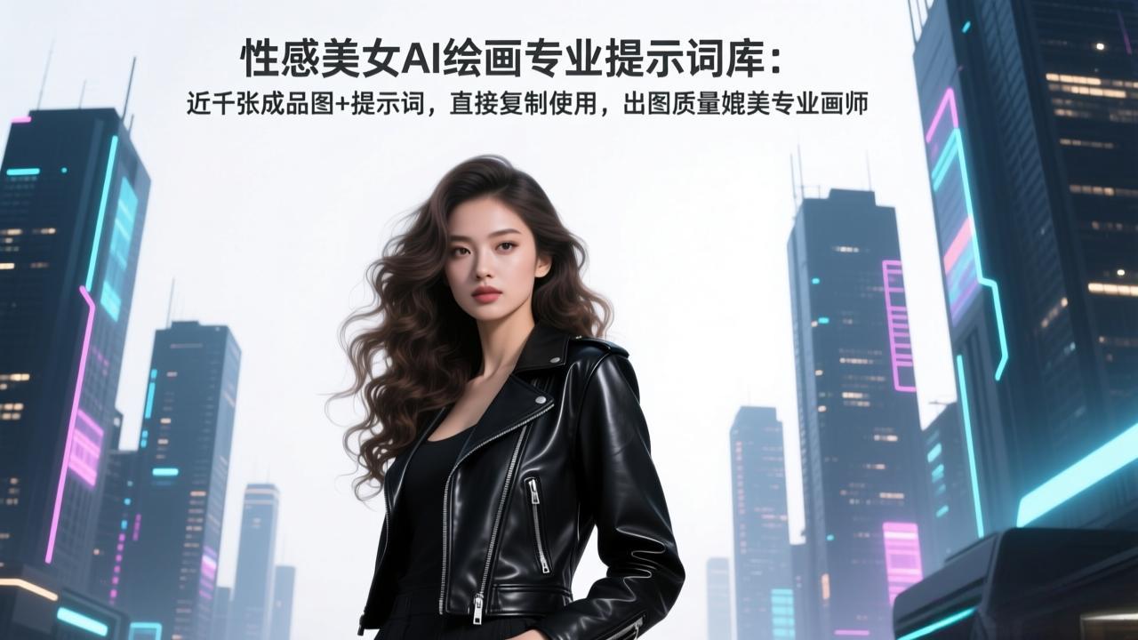 性感美女AI绘画专业提示词库：近千张成品图+提示词，直接复制使用，出图质量媲美专业画师-九零网创