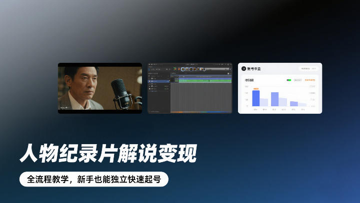 人物纪录片解说变现，全流程教学，新手也能独立快速起号-九零网创
