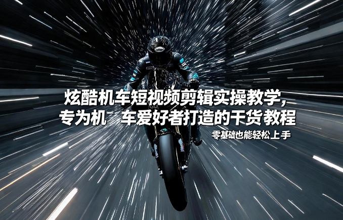 炫酷机车短视频剪辑实操教学，专为机车爱好者打造的干货教程，零基础也能轻松上手-九零网创