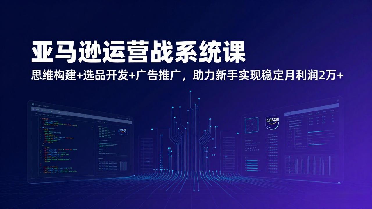 亚马逊运营实战系统课，思维构建+选品开发+广告推广，助力新手实现稳定月利润2万+(更新-九零网创